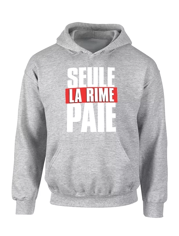 Sweat Capuche Seule la rime Gris de amadeus sur Scredboutique.com