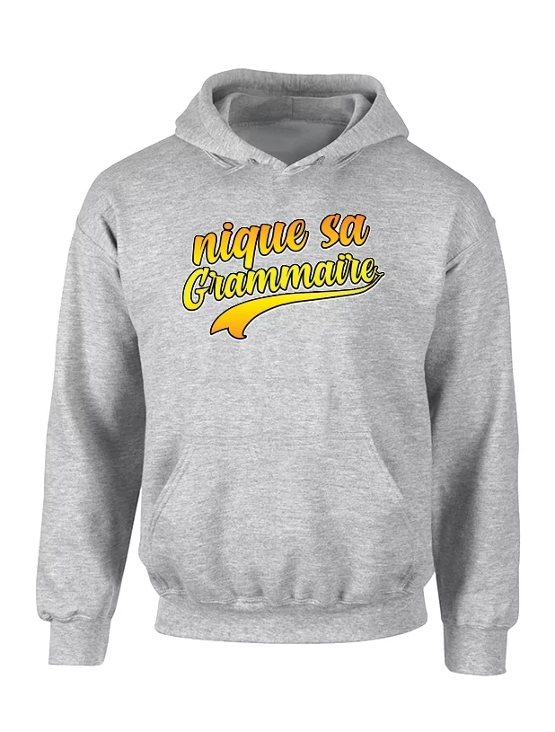 Sweat Capuche  Grammaire Gris de amadeus sur Scredboutique.com