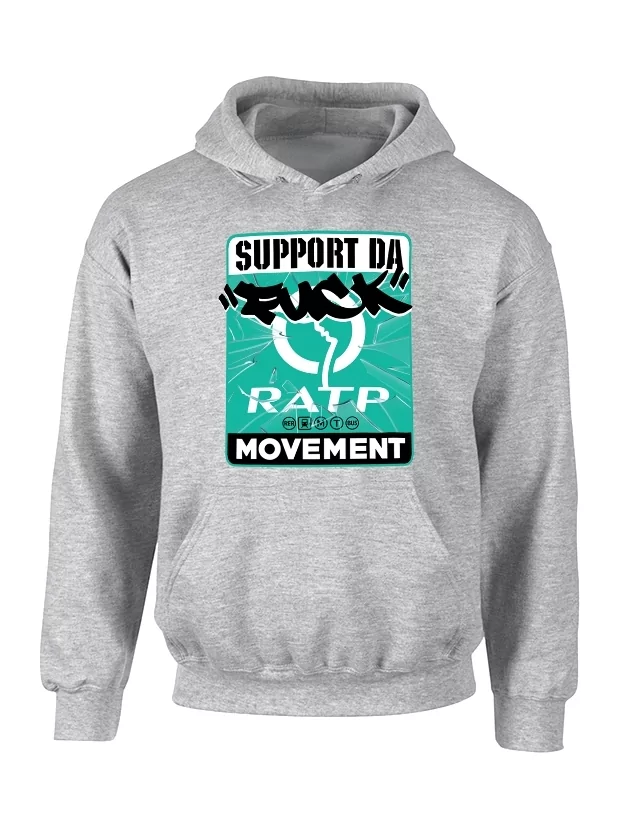 Sweat Capuche Fuck RATP Gris de amadeus sur Scredboutique.com