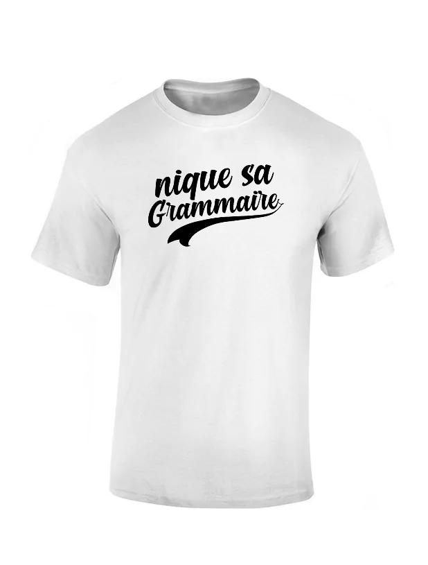 T-shirt  Grammaire Blanc de amadeus sur Scredboutique.com