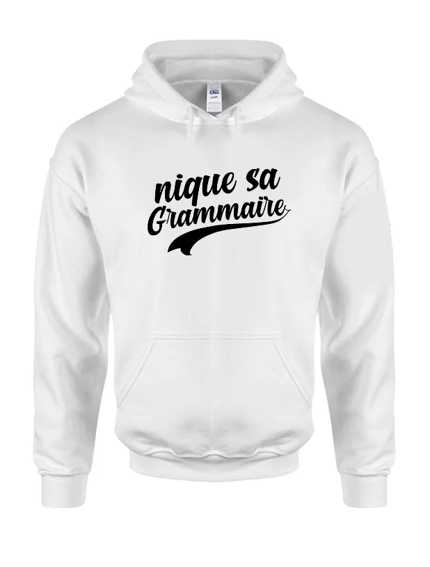 Sweat Capuche  Grammaire Blanc de amadeus sur Scredboutique.com