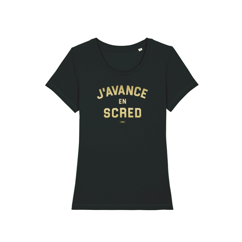 Tshirt Femme Noir J'avance en Scred