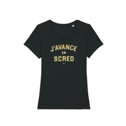 Tshirt Femme Noir J'avance en Scred Or de scred connexion sur Scredboutique.com