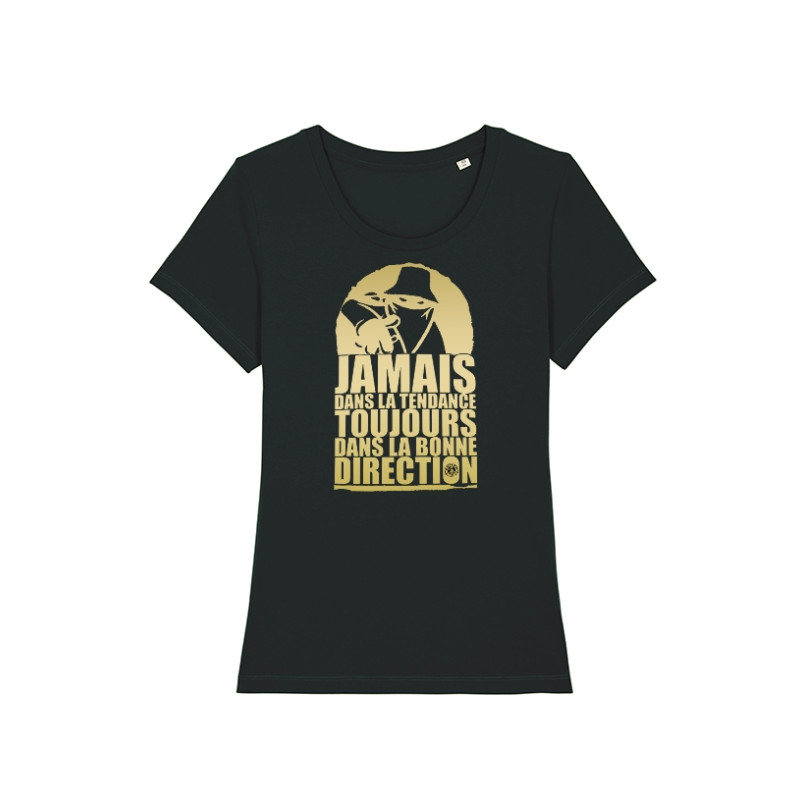 Tshirt Femme Noir Jamais dans la Tendance