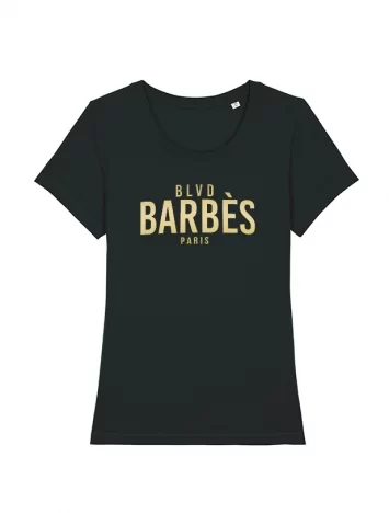 scred connexion Tshirt Femme Noir BLVD Barbes Or