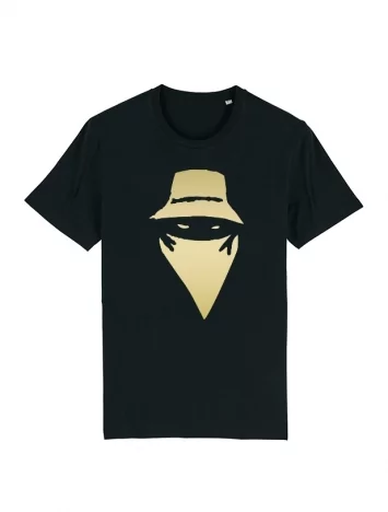 Tshirt Noir Visage  Or