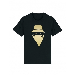 Tshirt Noir Visage  Or