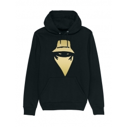 Sweat Capuche Noir Visage Or de scred connexion sur Scredboutique.com