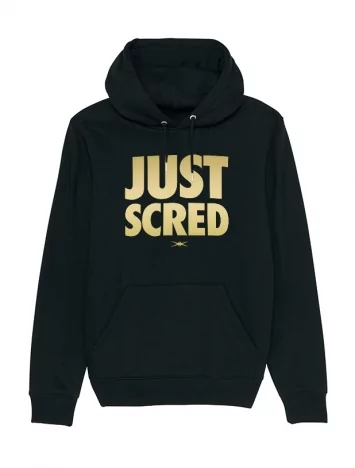 Sweat Capuche Noir Just Scred Or