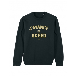Sweat Noir J'avance en Scred Or