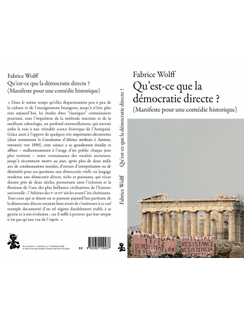 Livre Fabrice Wolff - "Qu'est-ce que la démocratie directe ?"