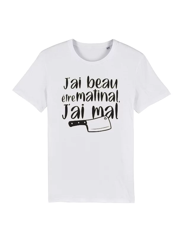 Tshirt Amadeus J'ai beau être matinal Blanc de amadeus sur Scredboutique.com