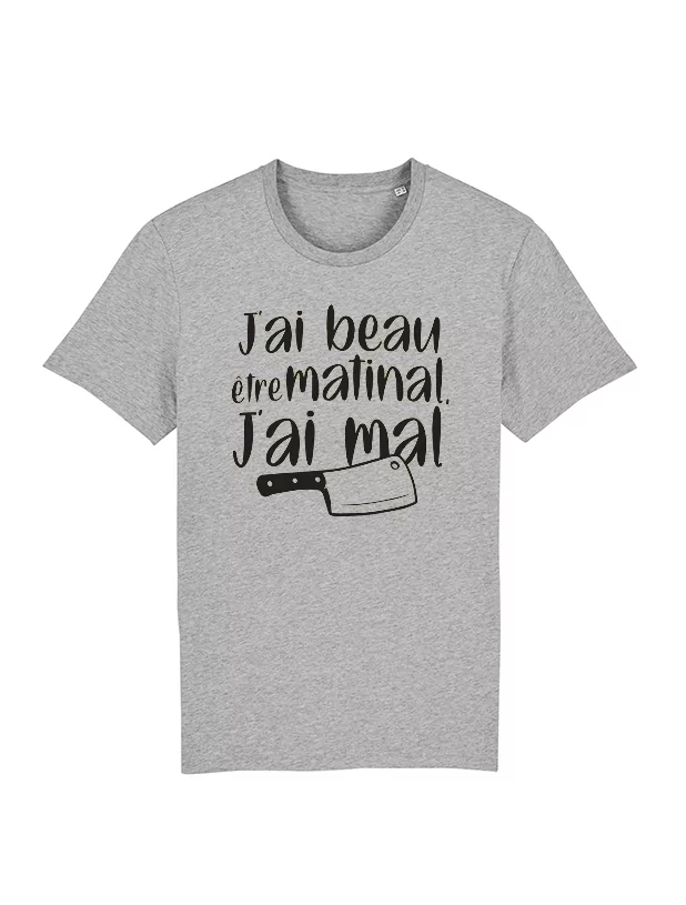 Tshirt Amadeus J'ai beau être matinal Gris de amadeus sur Scredboutique.com