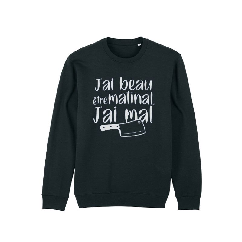 Sweat Amadeus J'ai beau être matinal Noir