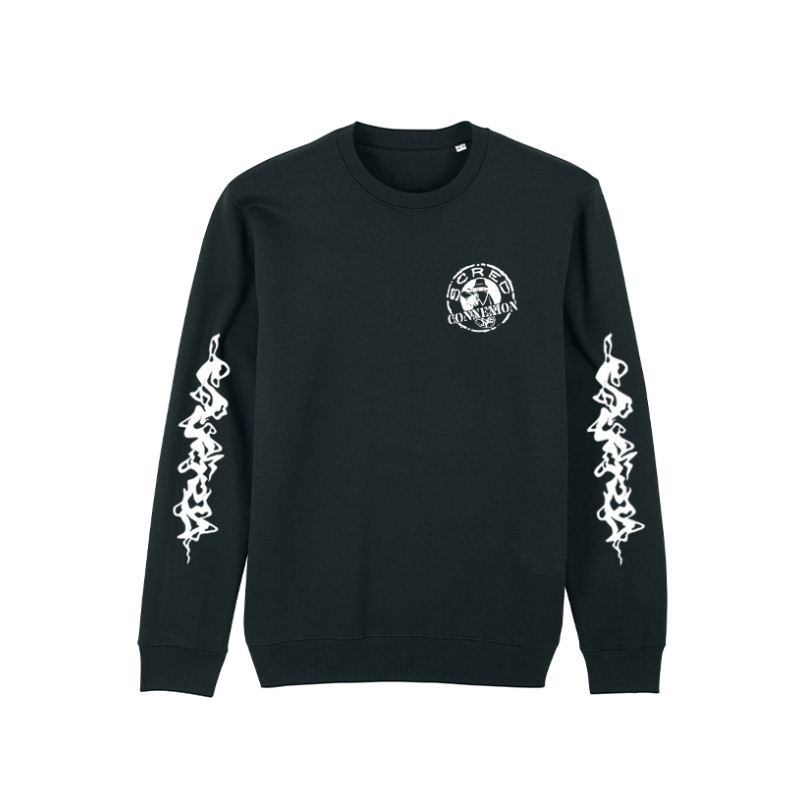 Sweat Noir Flammes Scred x TRN