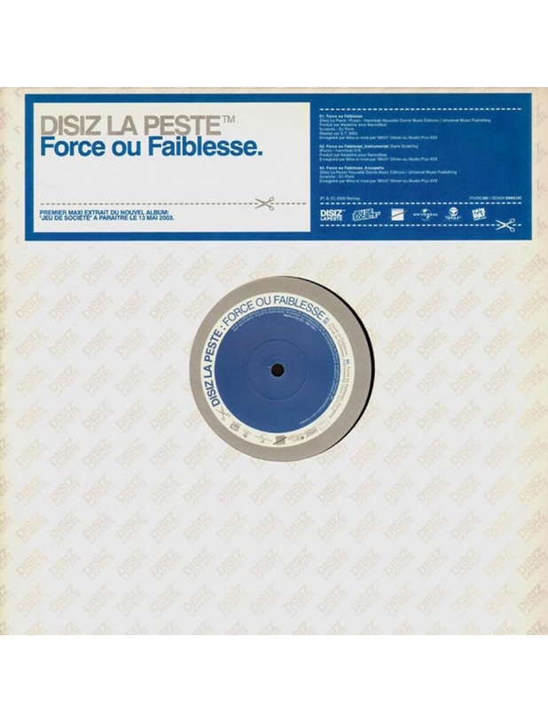 Maxi Vinyle "Disiz la peste - Force ou Faiblesse / Rap Music"