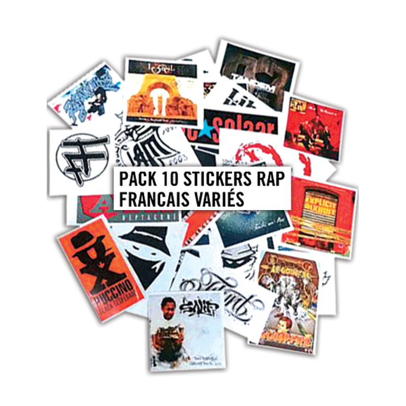 Pack 10 Stickers Rap Francais Variés