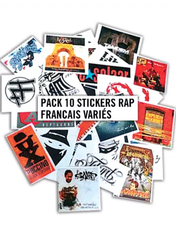 Pack 10 Stickers Rap Francais Variés