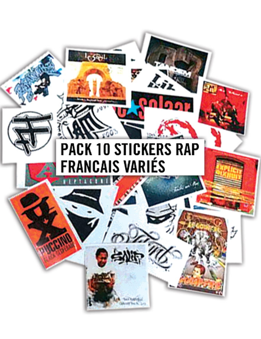 Pack 10 Stickers Rap Francais Variés de scred connexion sur Scredboutique.com
