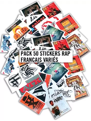 Pack 50 Stickers Rap Francais Variés