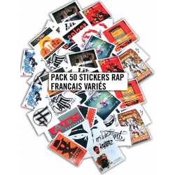Pack 50 Stickers Rap Francais Variés de scred connexion sur Scredboutique.com