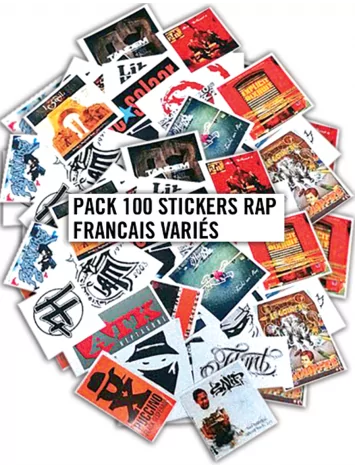 Pack 100 Stickers Rap Francais Variés