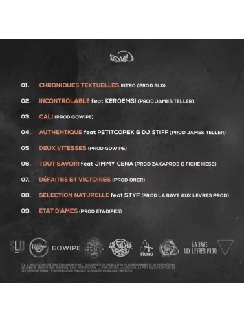  Album Cd "Flo Mc- Chroniques Textuellles"