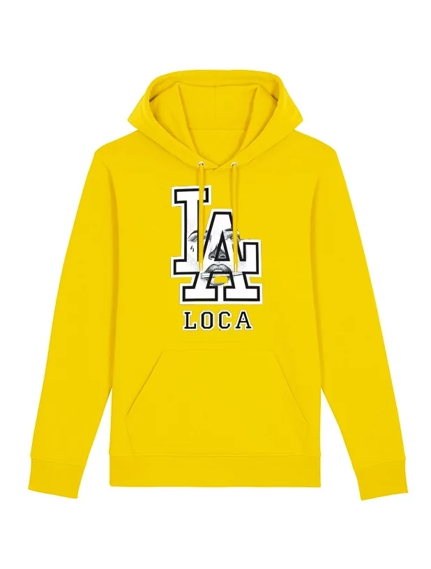 Sweat Capuche Jaune Versil La Loca de versil sur Scredboutique.com