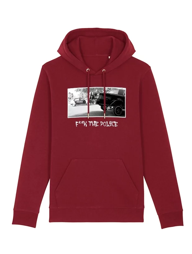 Sweat Capuche Bordeaux Versil F**k The Police de versil sur Scredboutique.com