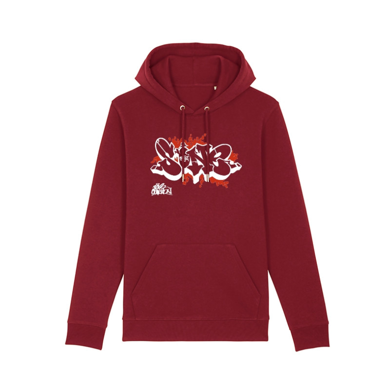 Sweat Capuche S One Bordeaux