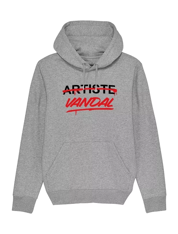 Sweat Capuche Artiste Vandal gris de amadeus sur Scredboutique.com