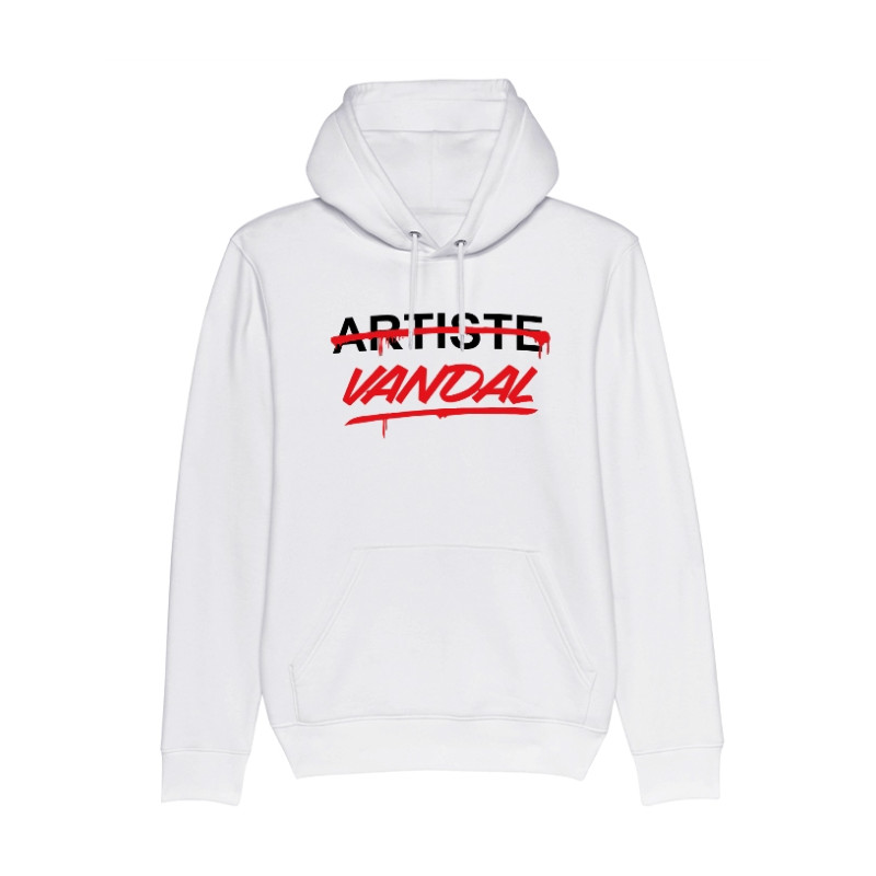 Sweat Capuche Artiste Vandal Blanc