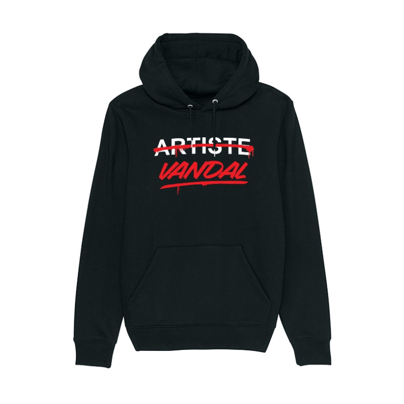 Sweat Capuche Artiste Vandal Noir