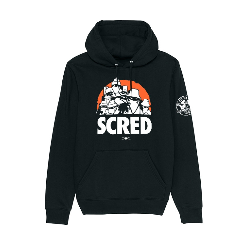 Sweat Capuche Scred Perso Noir