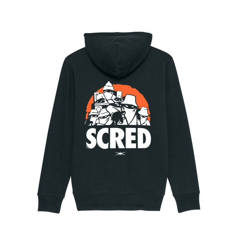 Sweat Capuche Zippé Scred Perso Noir