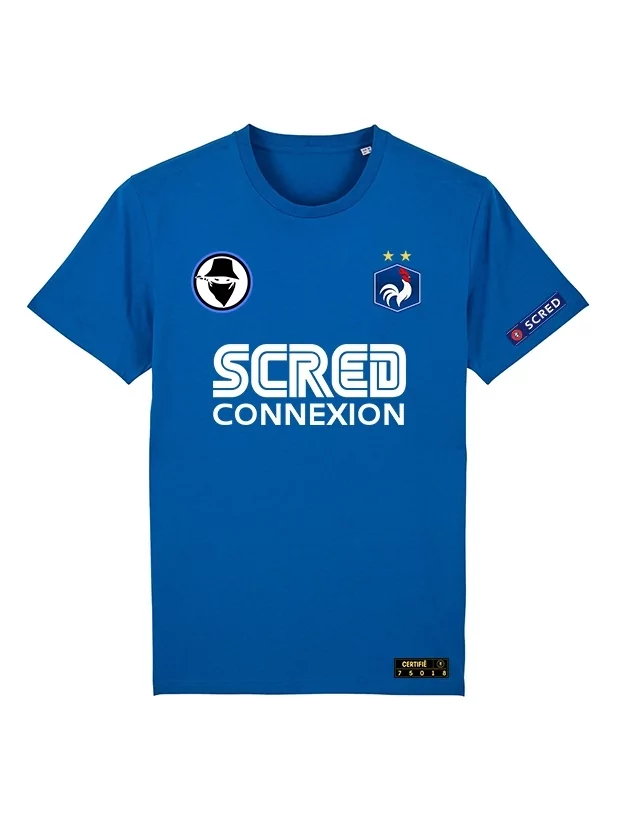 Tshirt France Scred Bleu Personnalisable de scred connexion sur Scredboutique.com