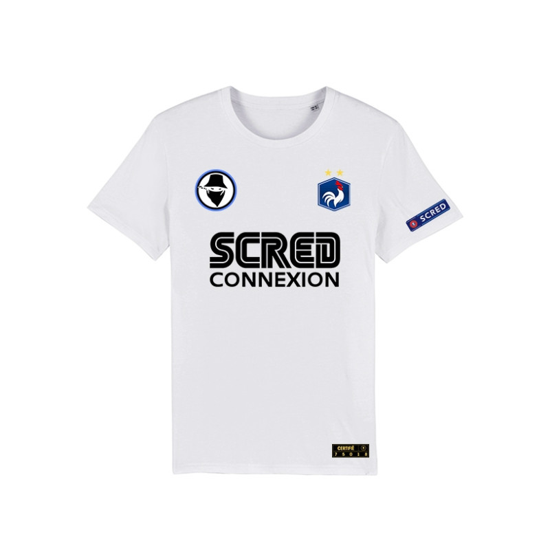 Tshirt France Scred Blanc Personnalisable
