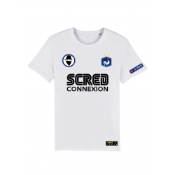 Tshirt France Scred Blanc Personnalisable de scred connexion sur Scredboutique.com