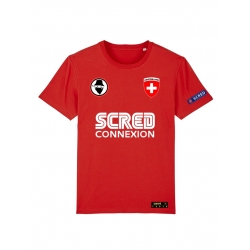 Tshirt Suisse Scred Rouge Personnalisable de scred connexion sur Scredboutique.com