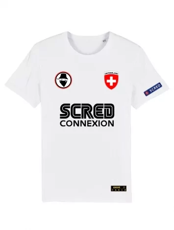scred connexion Tshirt Suisse Scred Blanc Personnalisable