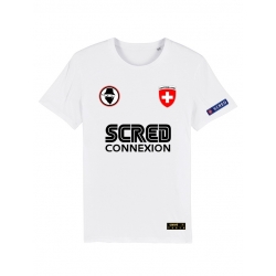 Tshirt Suisse Scred Blanc Personnalisable