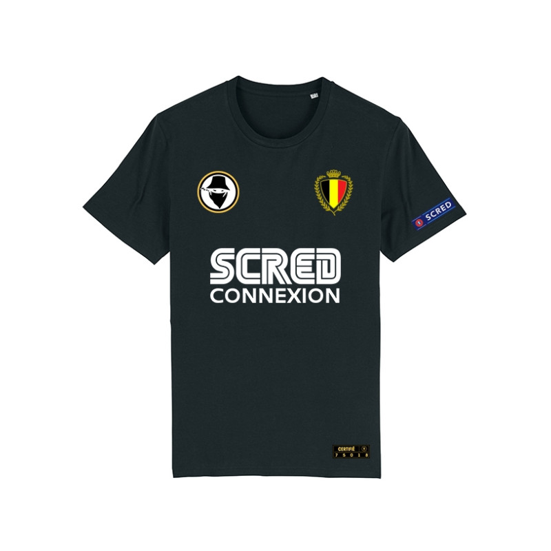 Tshirt Belgique Scred Noir Personnalisable