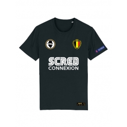 Tshirt Belgique Scred Noir Personnalisable de scred connexion sur Scredboutique.com