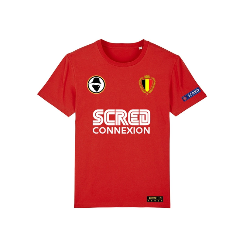 Tshirt Belgique Scred Rouge Personnalisable