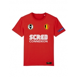 Tshirt Belgique Scred Rouge Personnalisable de scred connexion sur Scredboutique.com